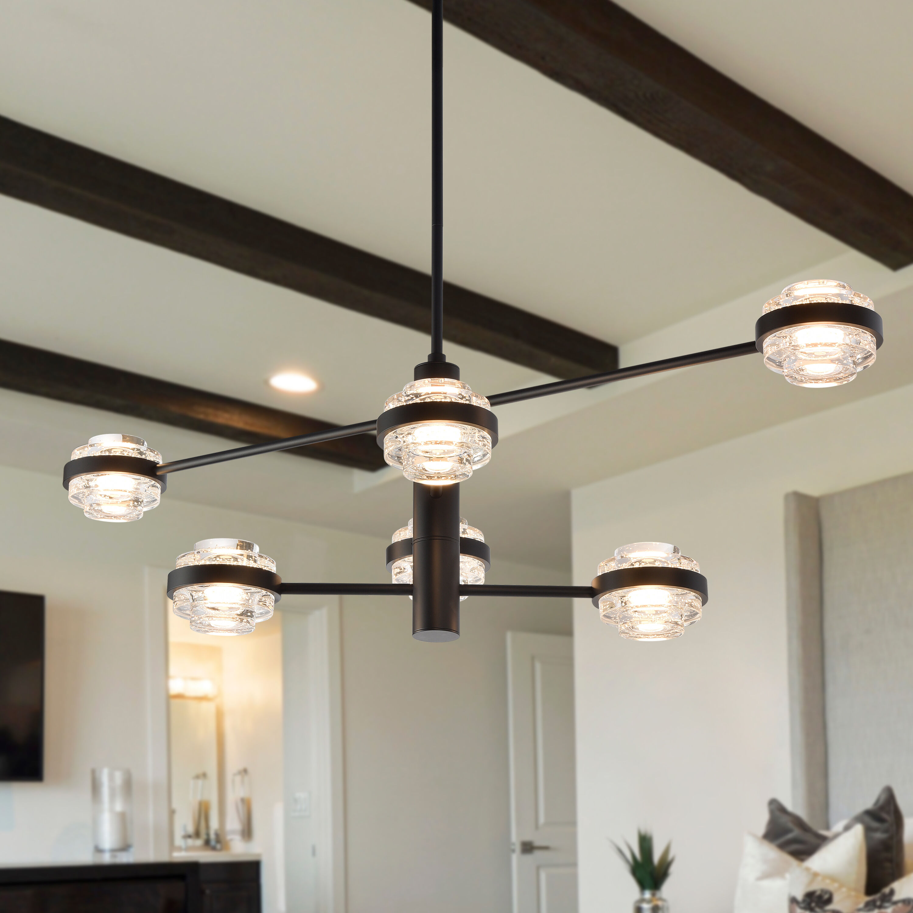 Milano Series 17 inch Black Chandelier Ceiling Light, Artisan Collection