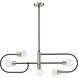 Neutra 5 Light 44 inch Matte Black and Polished Nickel Linear Chandelier Ceiling Light