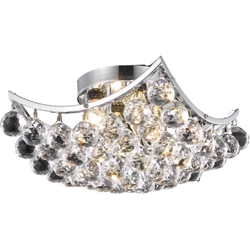 Corona 4 Light 12 inch Chrome Flush Mount Ceiling Light in Royal Cut