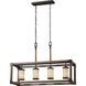 Dunning 4 Light 36 inch Stardust Linear Chandelier Ceiling Light