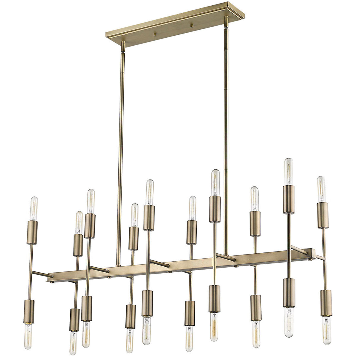 Perret 20 Light 46 inch Aged Brass Island Pendant Ceiling Light