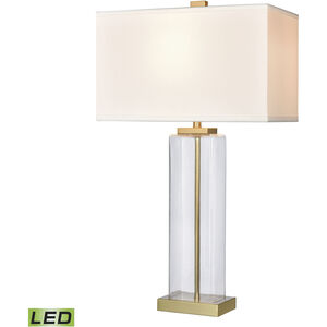 Edenvale 29 inch 9.00 watt Clear with Honey Brass Table Lamp Portable Light