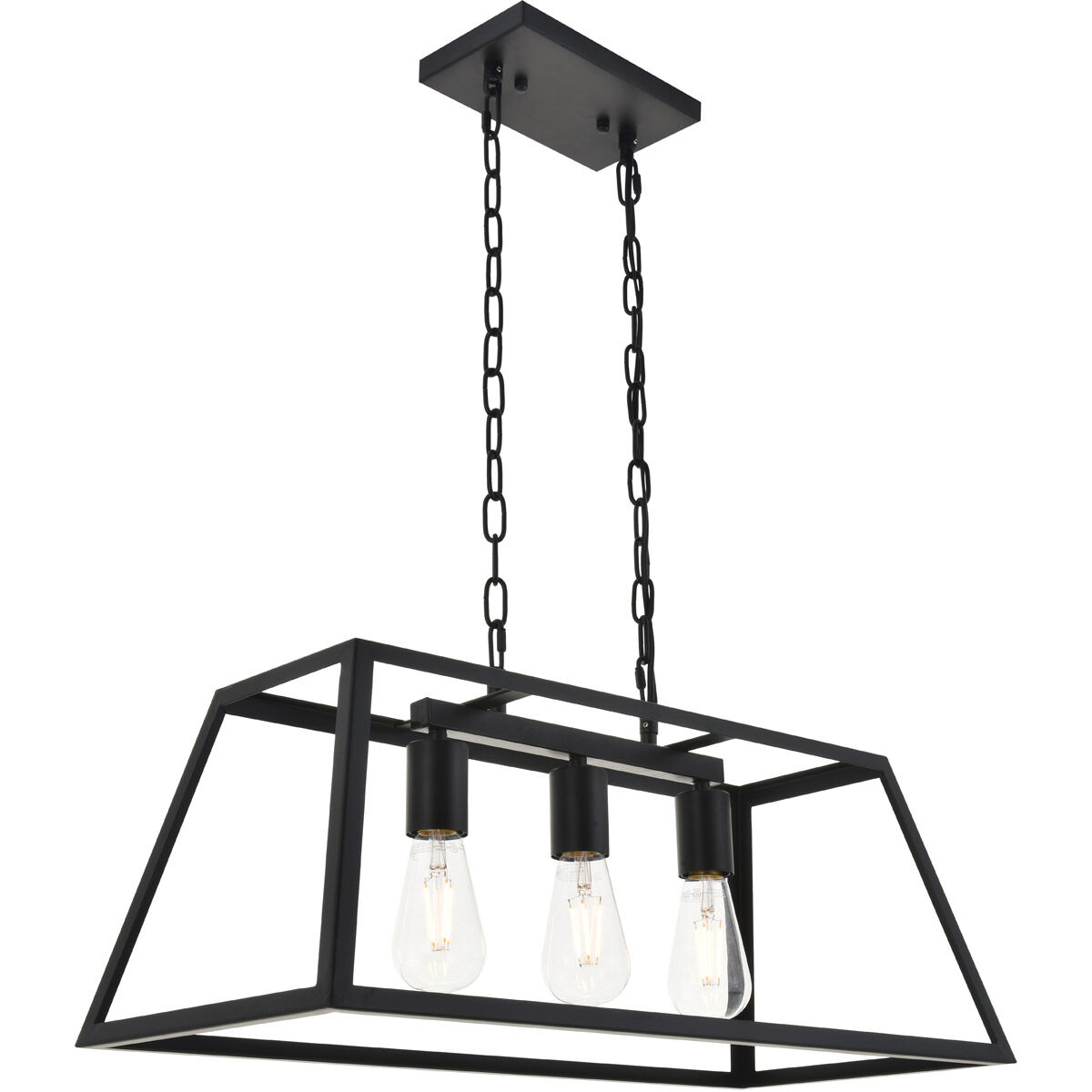 Resolute 3 Light 25 inch Black Pendant Ceiling Light