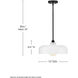 Maisie 1 Light 15 inch Black Pendant Ceiling Light in Cased Opal