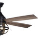 Huron 52 inch Black and Burnished Teak with Burnished Teak / Black Walnut Blades Ceiling Fan