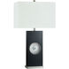 Kimono 32 inch 100.00 watt Clear Glass/Brushed Steel/White Table Lamp Portable Light