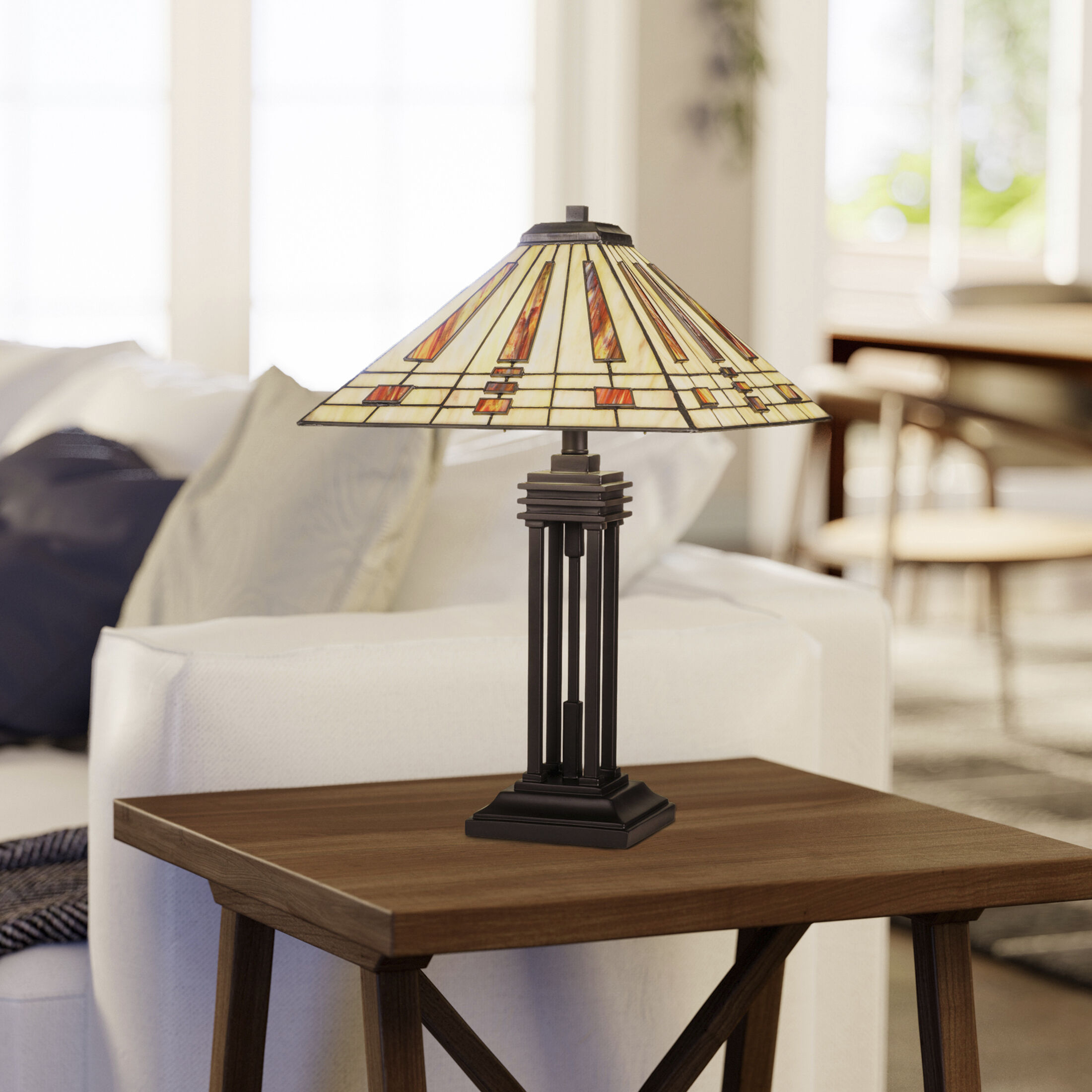 Stevie 24 inch 75 watt Western Bronze Table Lamp Portable Light