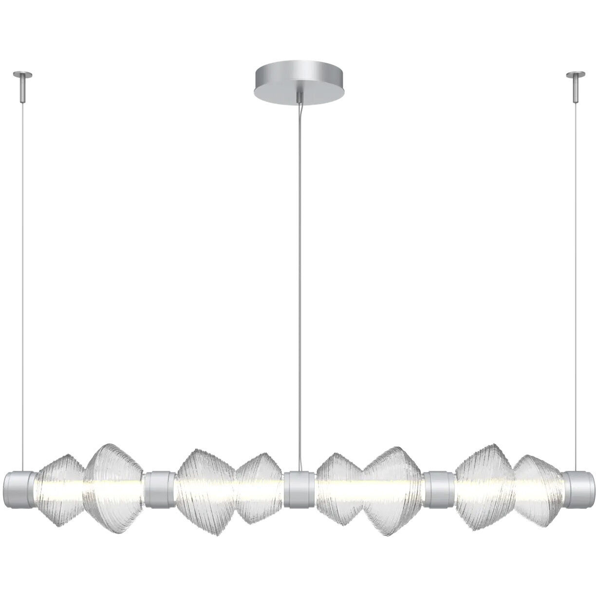 Mesa LED 53.3 inch Burnished Bronze Linear Chandelier Ceiling Light in Amber, Mandrel