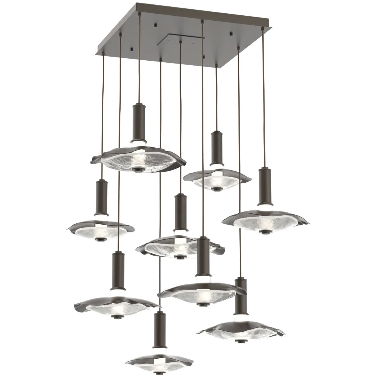 Cumulus LED 37 inch Beige Silver with White Metal Multi-Pendant Ceiling Light