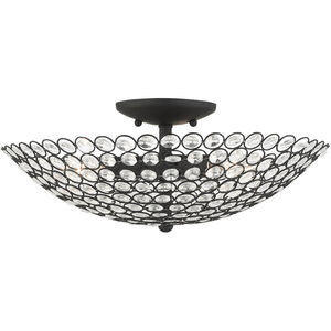 Cassandra 3 Light 16 inch Black Semi Flush Ceiling Light