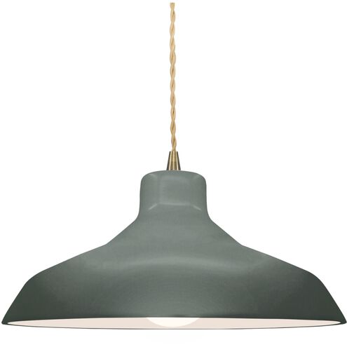 Radiance LED 13.5 inch Pewter Green and Antique Brass Pendant Ceiling Light