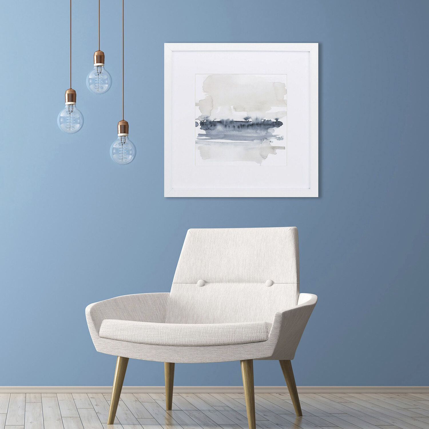 Earth Horizon Blue and Neutral and Pink Framed Art, Propac