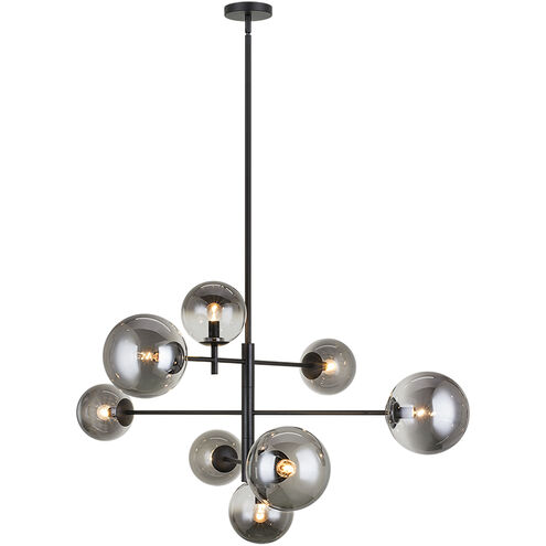 Averley 8 Light 32.25 inch Black Chandelier Ceiling Light in Black and Smoke