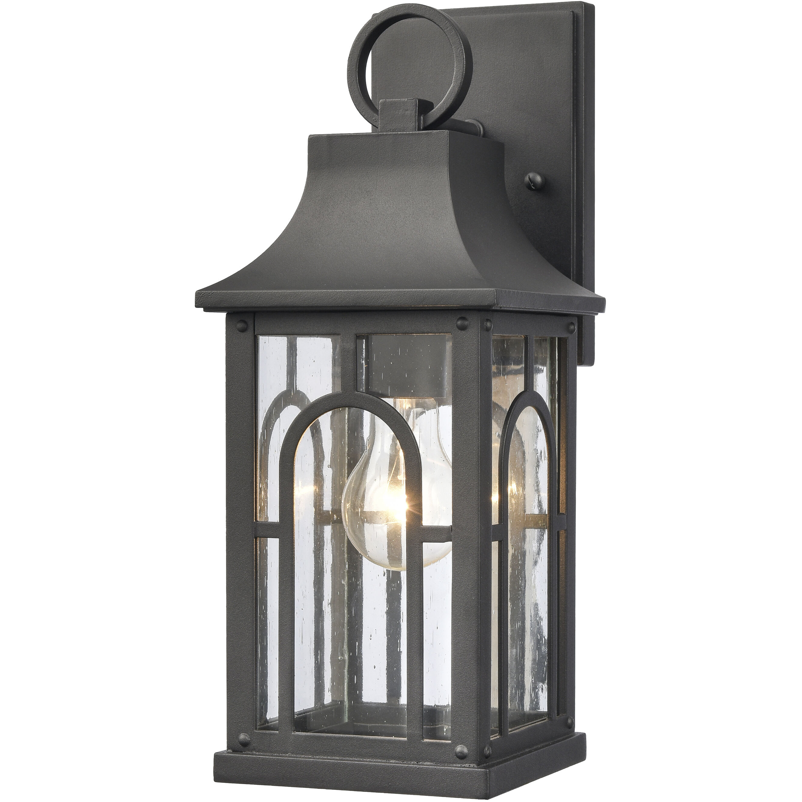 Triumph 1 Light 14.5 inch Textured Black Outdoor Wall Sconce