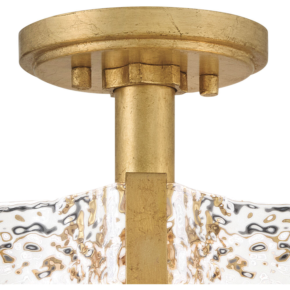 Florian 4 Light 14.25 inch Distressed Brass Semi-flush Mount Ceiling Light