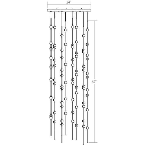 Constellation Andromeda LED 21.5 inch Satin Nickel Chandelier Ceiling Light in 3000K, White Optical Acrylic, 10 FT. Cord