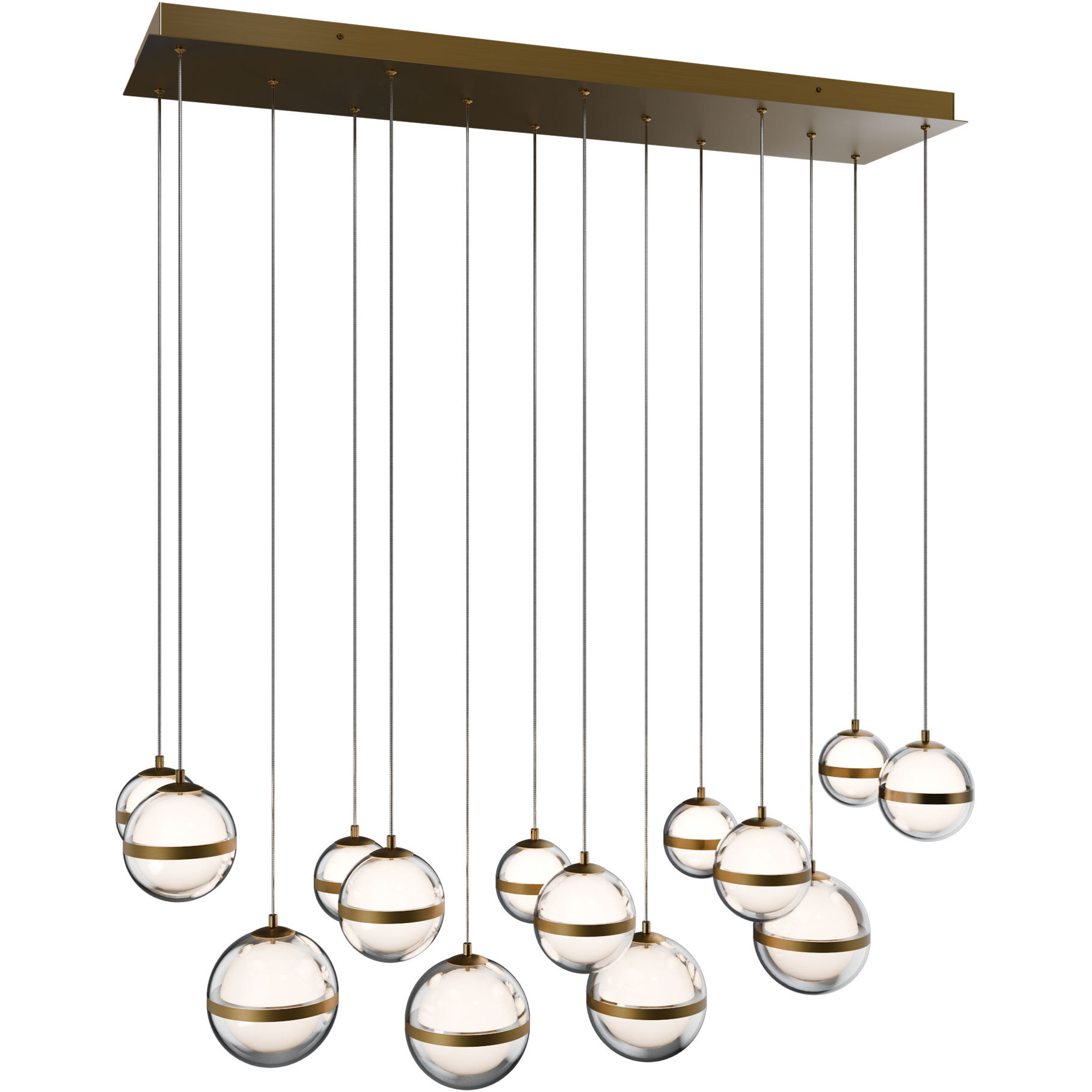 Cyllindra LED 11.5 inch Aged Brass Chandelier Ceiling Light, dweLED