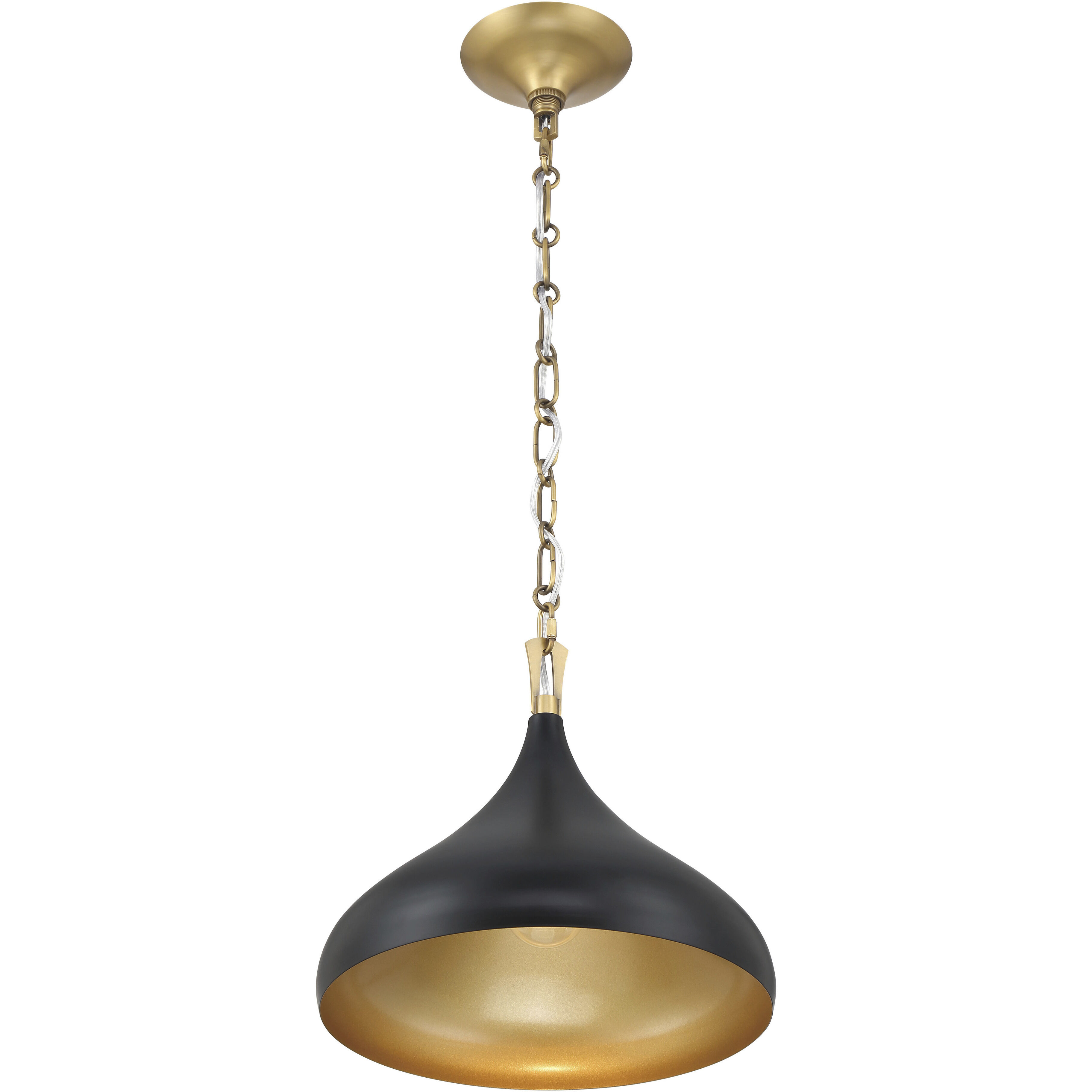 Cedar Lane 1 Light 12.75 inch Legacy Brass and Matte Coal Pendant Ceiling Light
