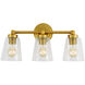 Wilshire 3 Light 20 inch Satin Brass Bathroom Wall Sconce Wall Light