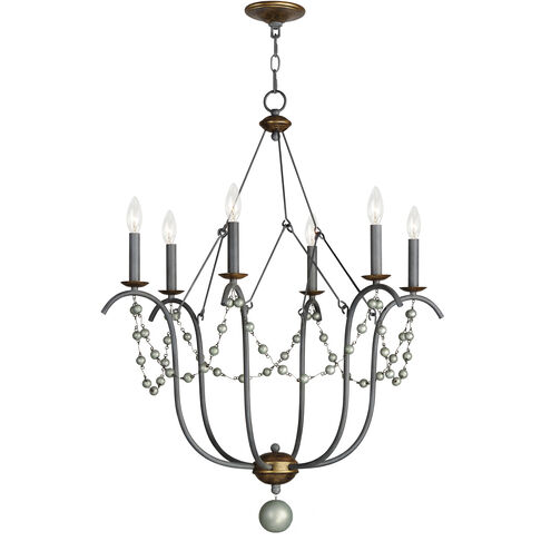 Formosa 6 Light 27 inch Golden Noir Chandelier Ceiling Light