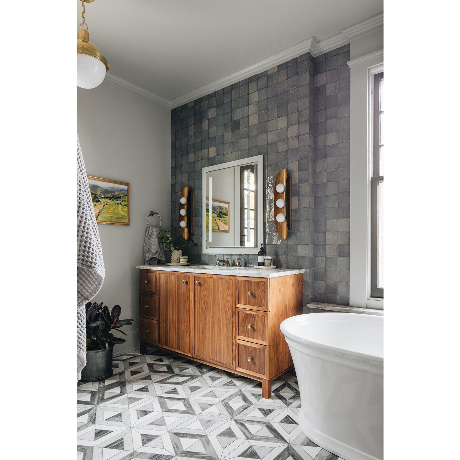 Hopper 3 Light 4.75 inch Vintage Brass and Bronze ADA Wall Sconce Wall Light