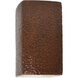 Ambiance Rectangle LED 13.5 inch Hammered Copper Outdoor Wall Sconce, Large