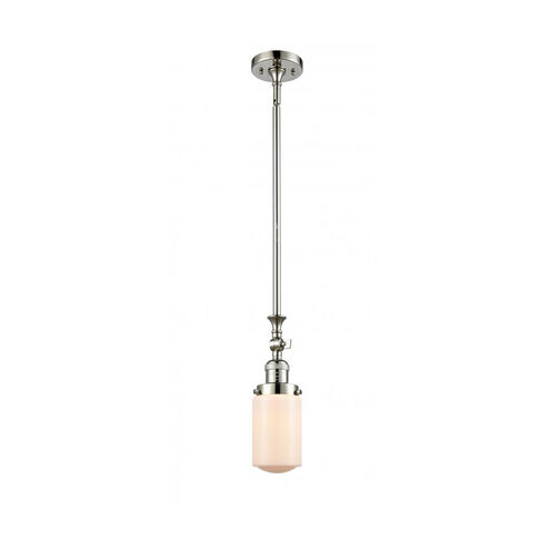 Franklin Restoration Dover LED 5 inch Polished Nickel Mini Pendant Ceiling Light in Matte White Glass, Franklin Restoration