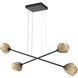 Gem LED Matte Black Linear Multi-Pendant Ceiling Light in 3000K LED, Bronze, Double Moda