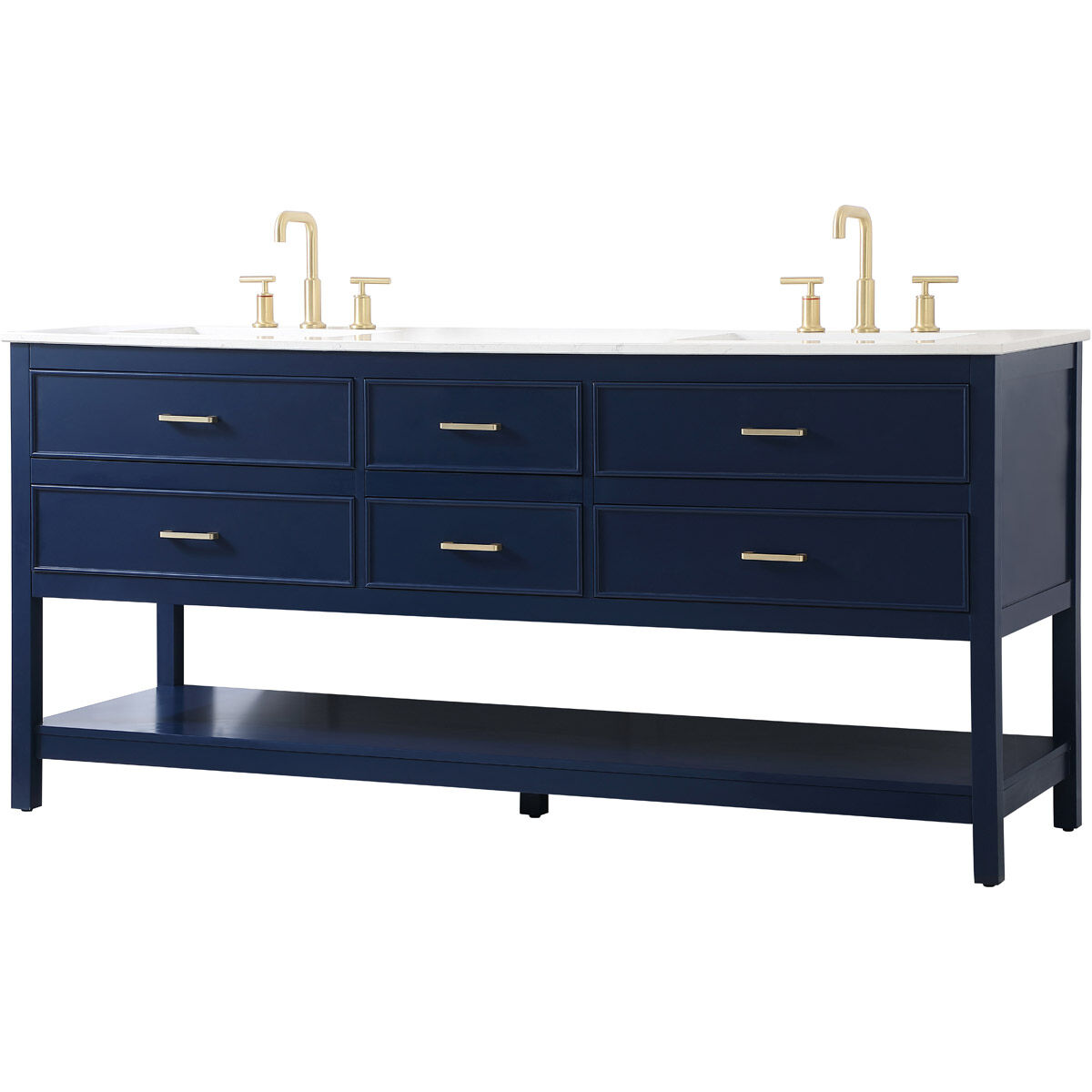 Sinclaire 72 X 22 X 34 inch Blue Vanity Sink Set