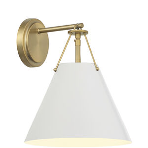 Xavier 1 Light 10 inch Vibrant Gold and White Sconce Wall Light