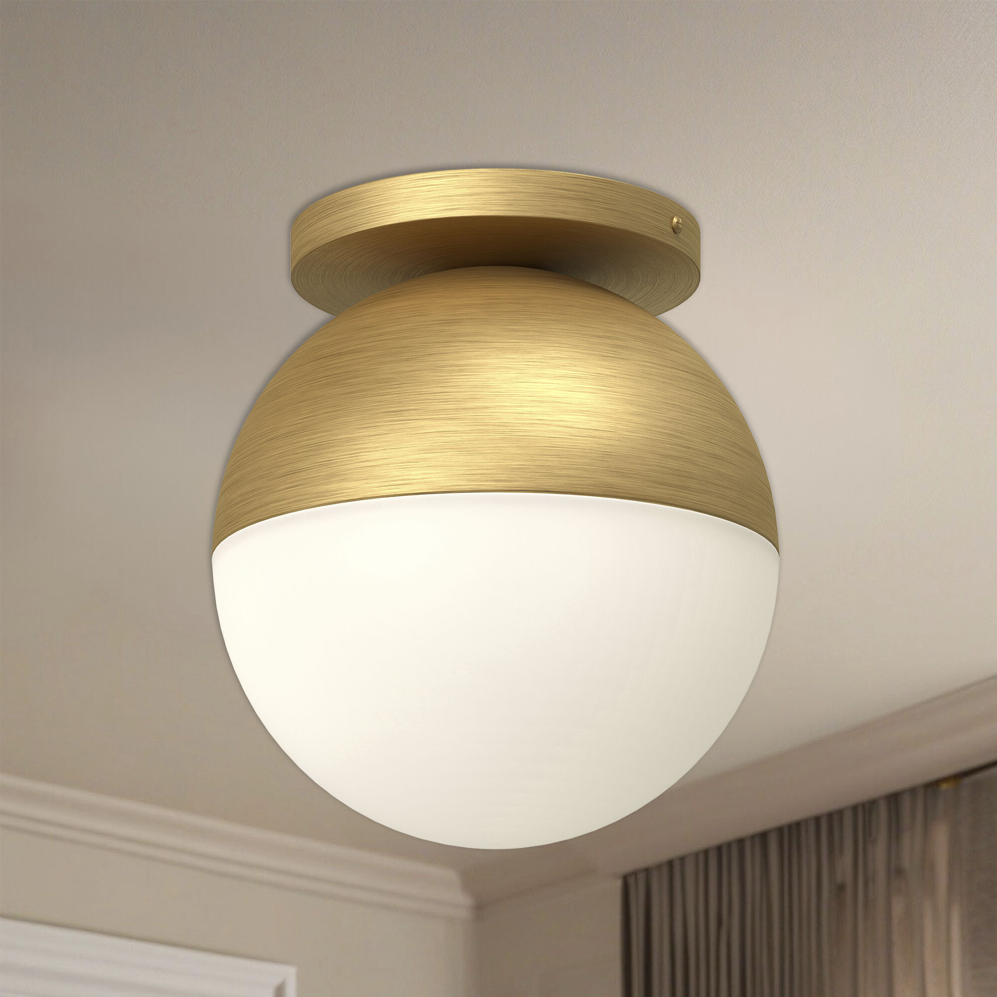 Monae 1 Light 9.88 inch Brushed Gold Flush Mount Ceiling Light