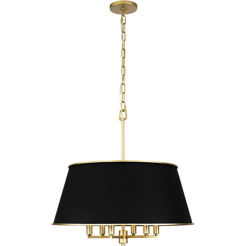 Coco 6 Light 24 inch Matte Black/French Gold Pendant Ceiling Light