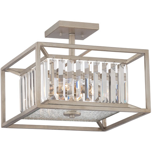 Linares 3 Light 14 inch Aged Platinum Semi-Flush Ceiling Light