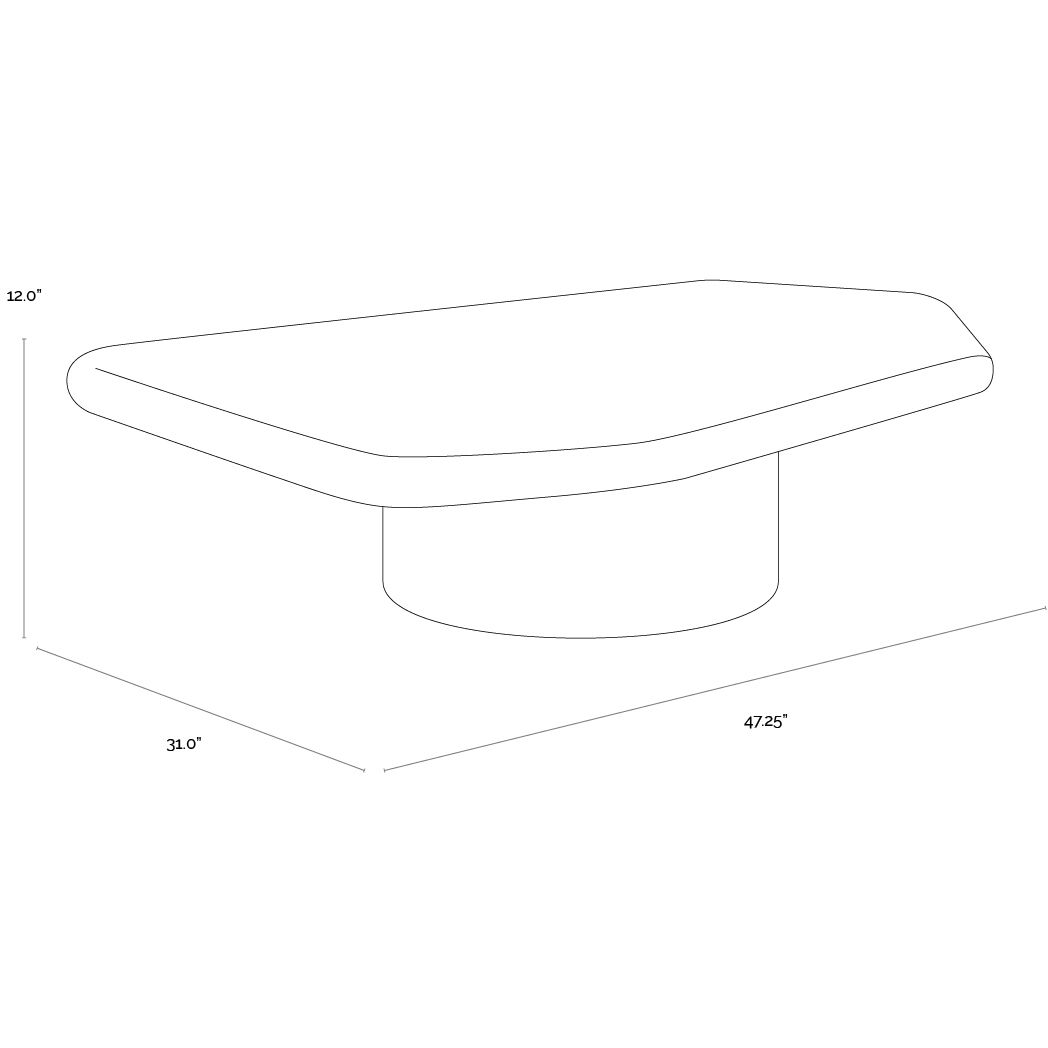 Detti 47.25 X 31 inch Matte Black Outdoor Coffee Table