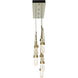 Link 10 Light 44.5 inch Modern Brass Pendant Ceiling Light in Clear Bubble, Rectangular