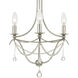Metro 3 Light 15.5 inch Antique Silver Mini Chandelier Ceiling Light
