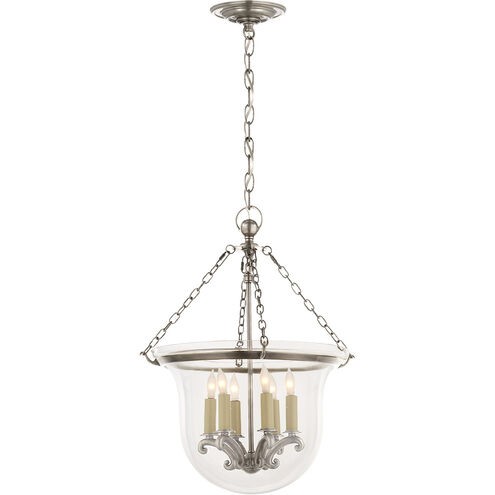 Chapman & Myers Country Bell Jar 6 Light 15.5 inch Antique Nickel Lantern Pendant Ceiling Light, Medium