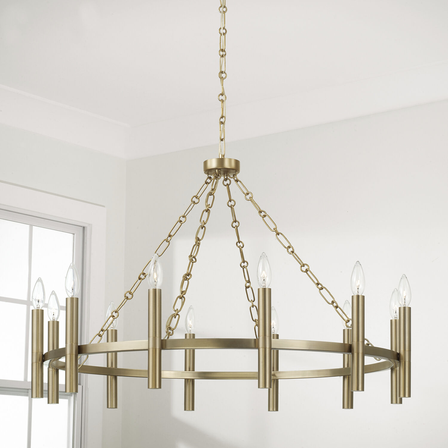 Winton 12 Light 35 inch Matte Brass Chandelier Ceiling Light