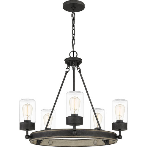 Kelleher 5 Light 25 inch Distressed Iron Chandelier Ceiling Light