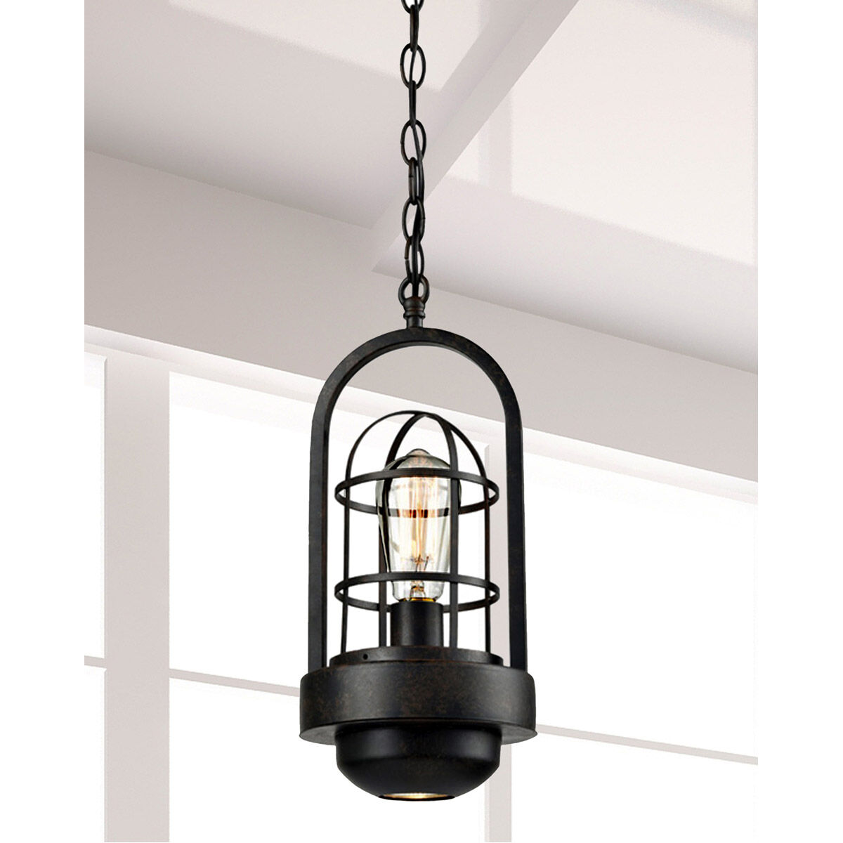 Springdale LED 7 inch Antique Bronze Mini Pendant Ceiling Light