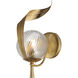 Firenze 1 Light 7.5 inch Gold Leaf Wall Sconce Wall Light in Clear Ribbed