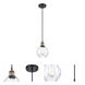Ballston Small Waverly LED 6 inch Black Antique Brass Mini Pendant Ceiling Light in Black Textured, Ballston