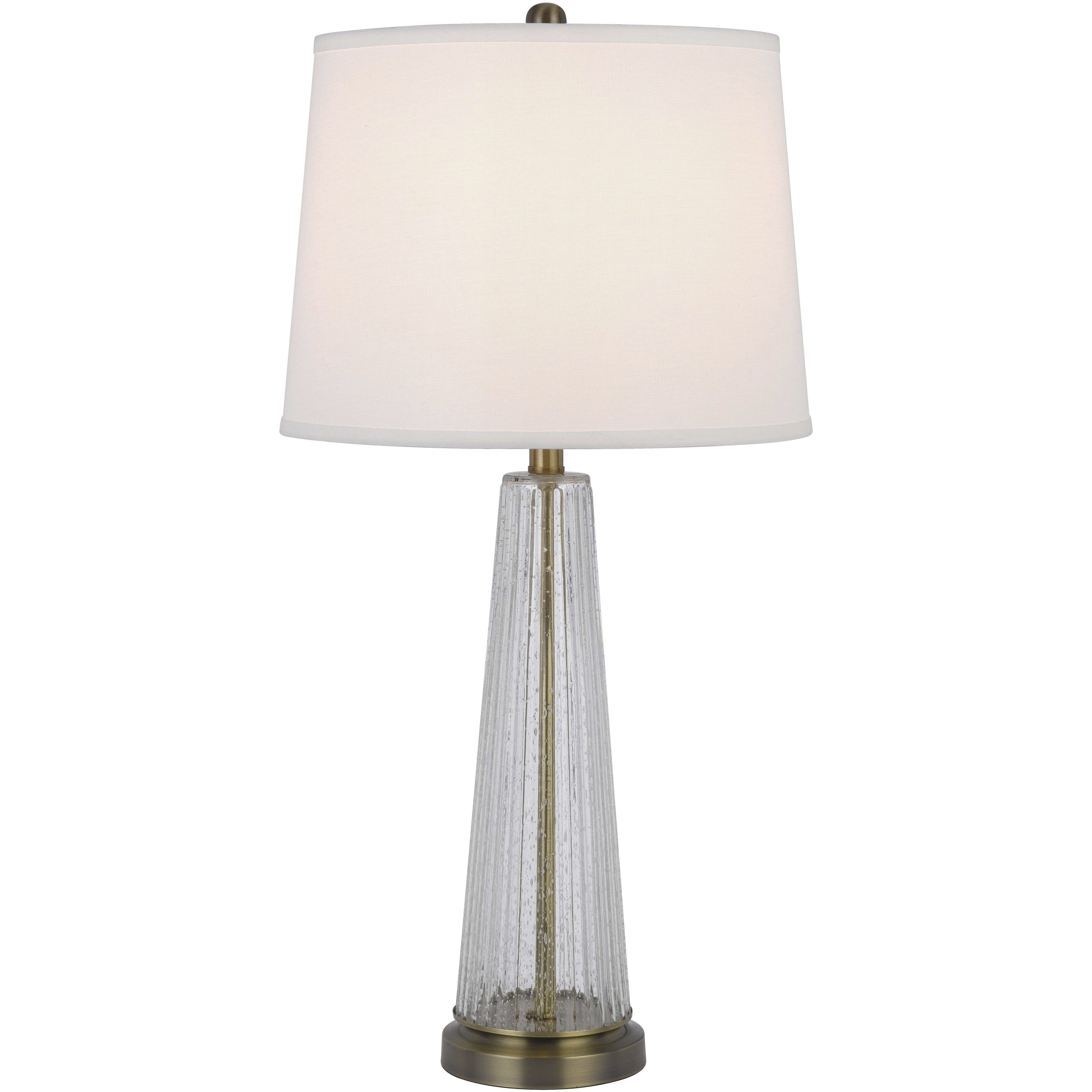 Huxley 30.5 inch 150.00 watt Glass and Antique Brass 2 Pack Table Lamp Set Portable Light