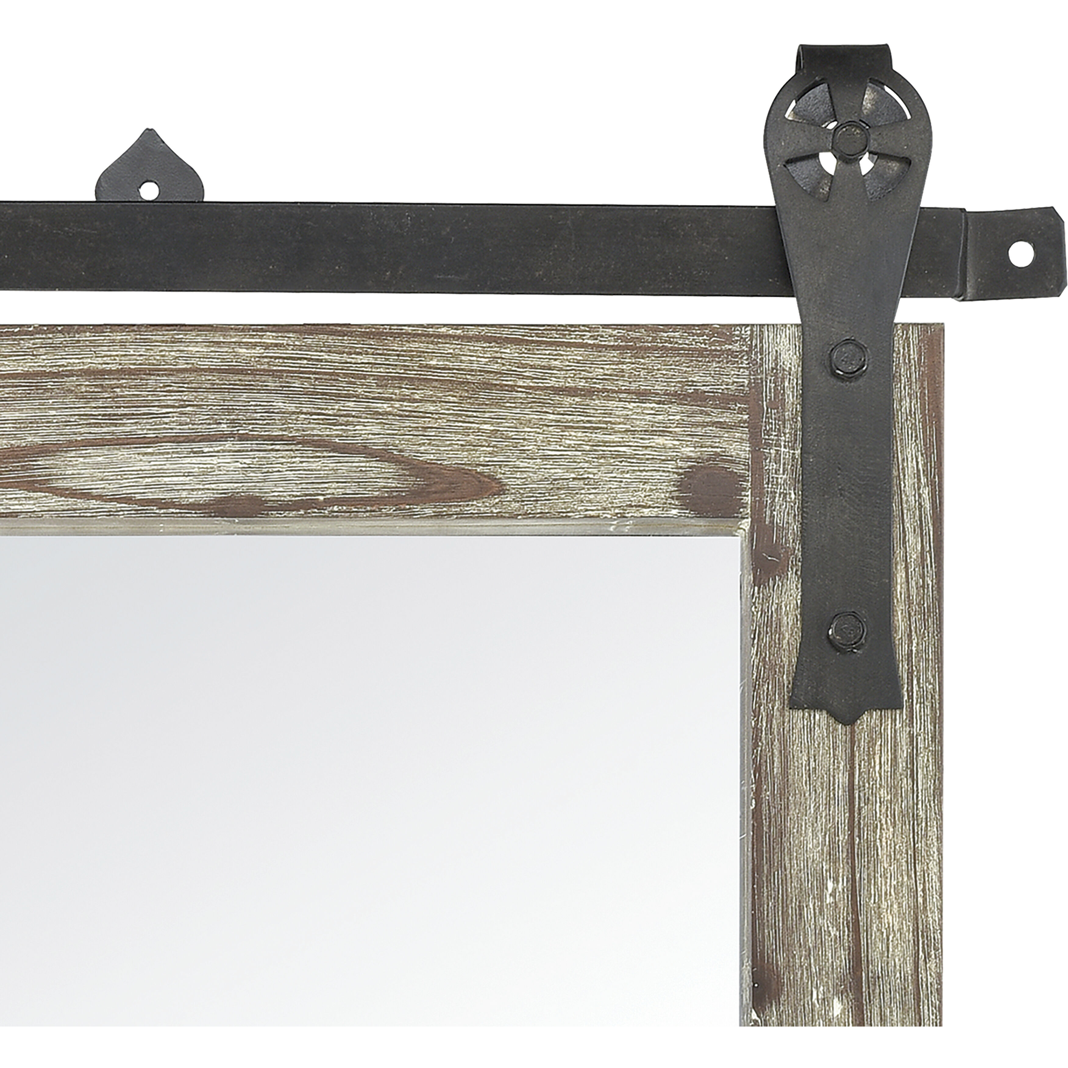 Los Olivos 36 X 24 inch Graywash with Black and Mirror Wall Mirror