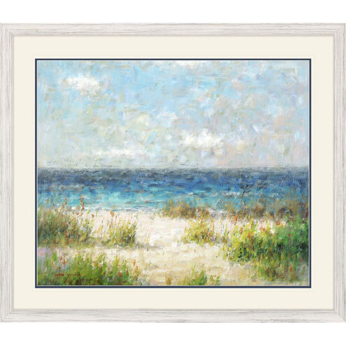 Coastal Feel Blue and Beige and Green and Multi Framed Art