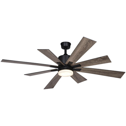 Crawford 60 inch Black with Black-Driftwood Blades Ceiling Fan