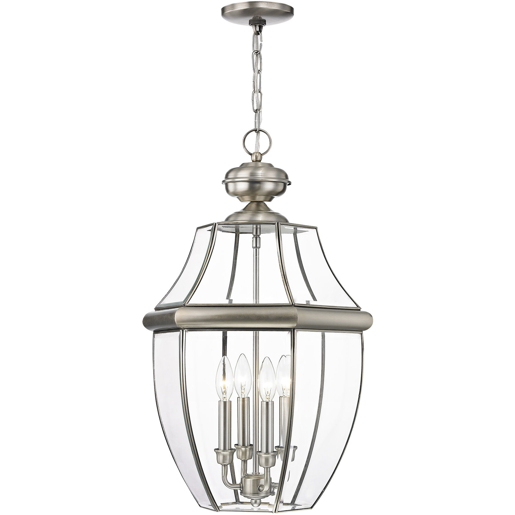 Monterey 4 Light 16 inch Brushed Nickel Outdoor Pendant Lantern