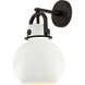 Newton Sphere 1 Light 8 inch Matte Black Sconce Wall Light