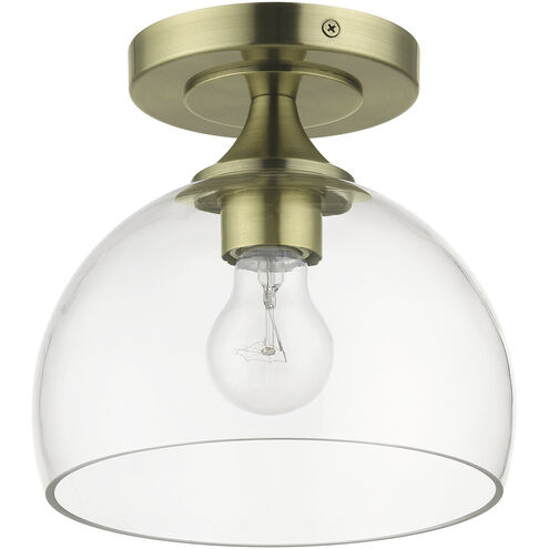Glendon 1 Light 8.25 inch Antique Brass Semi-Flush Ceiling Light