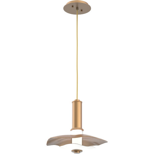 Cumulus LED 10.5 inch Novel Brass with White Metal Pendant Ceiling Light, Large
